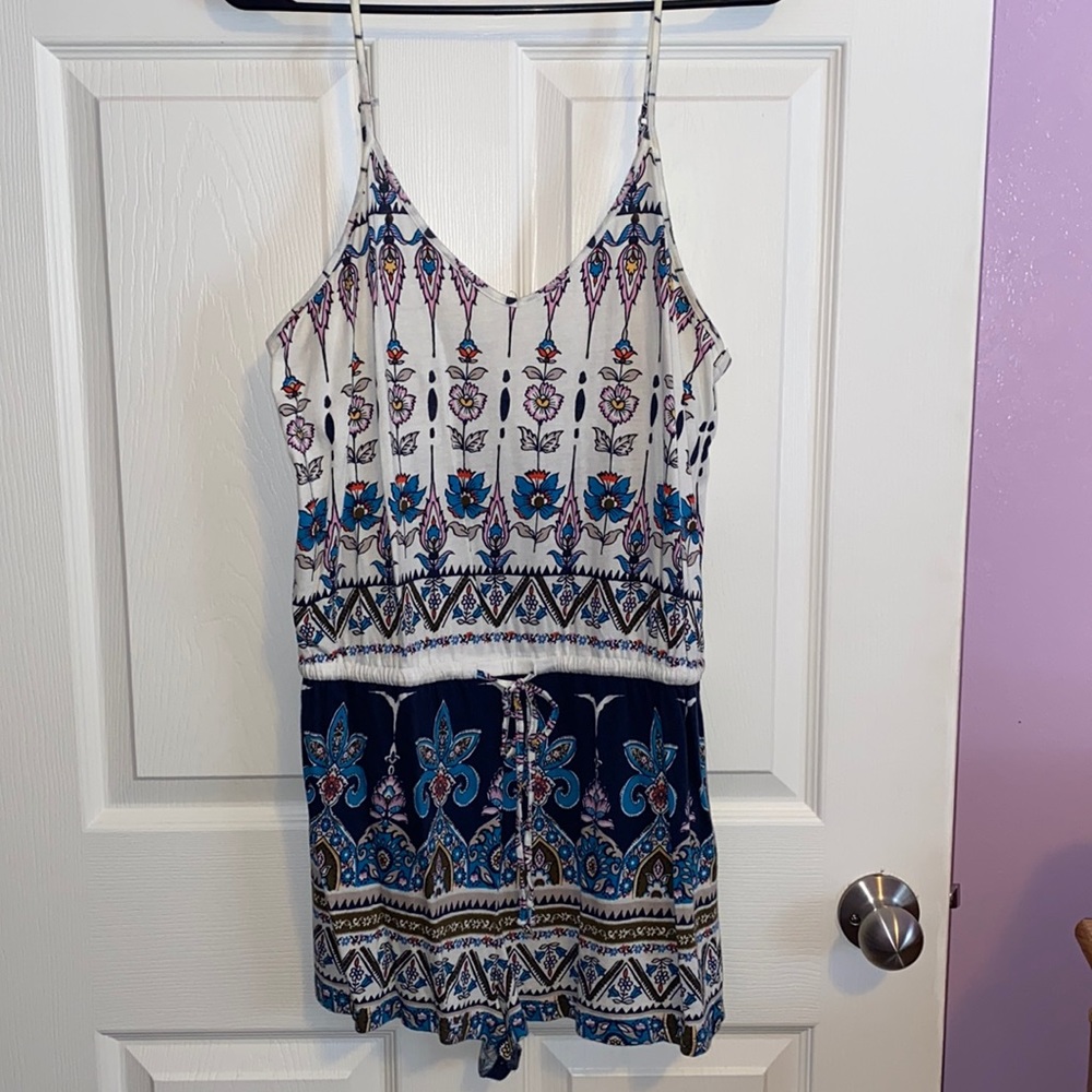 Flower and Paisley Print Romper